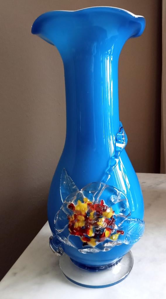 Vintage Murano blauwe vaas, Enlèvement ou Envoi