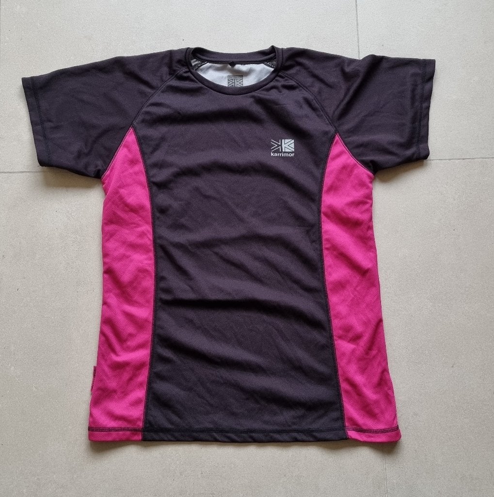 Sport shirt Karrimor outdoor Maat 12 (40) donker bruin/roze, Maat 38/40 (M), Karrimor, Bruin, Ophalen of Verzenden