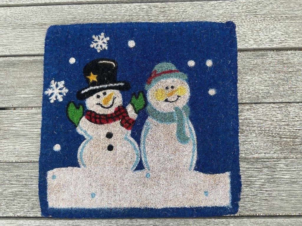 Tapis carré en noix de coco 50X50 cm avec figurines de Noël, Enlèvement ou Envoi
