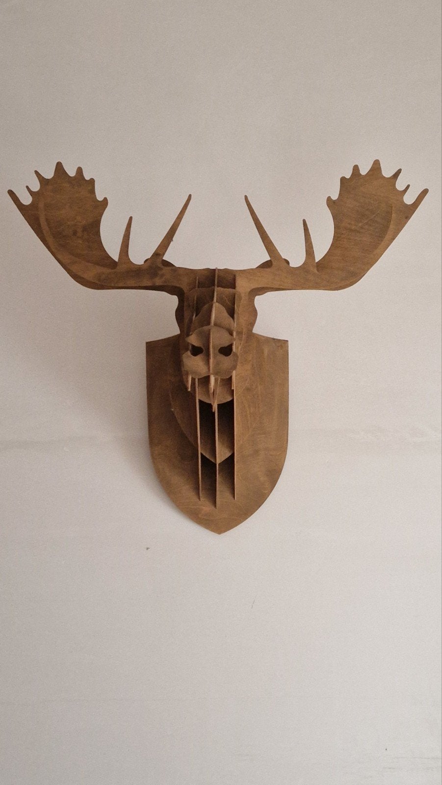 Design du trophée Eland réalisé par French Mustache, Maison & Meubles, Comme neuf, Enlèvement, Bois, Brun