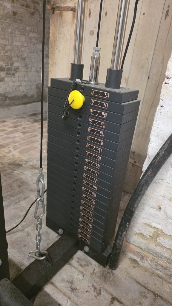 Pivot Fitness Half Rack + Lat/Row & Weight Stack, Enlèvement, Utilisé, Métal, Centrale électrique