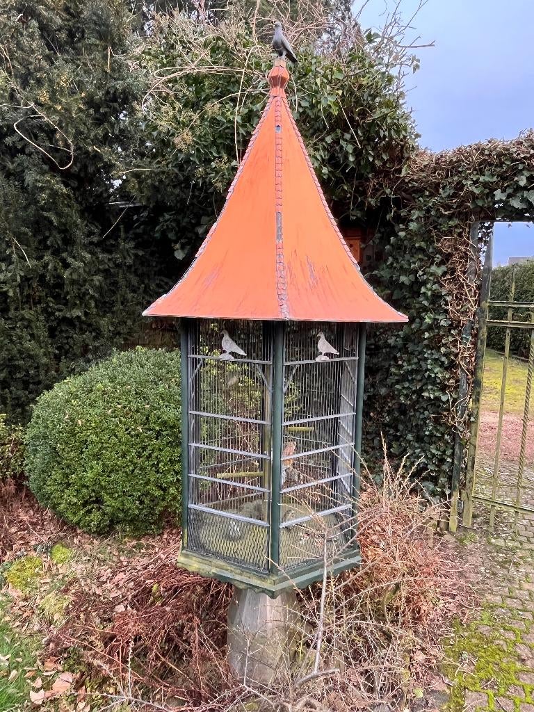 Ijzeren decoratief vogelhuisje, Tuin en Terras, Ophalen, Gebruikt