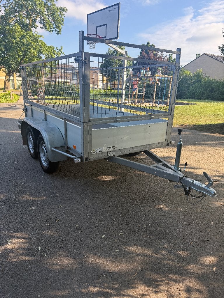 Aanhangwagen dubbelas 260x130 met loofnetten!, Auto diversen, Aanhangers en Bagagewagens, Zo goed als nieuw, Ophalen