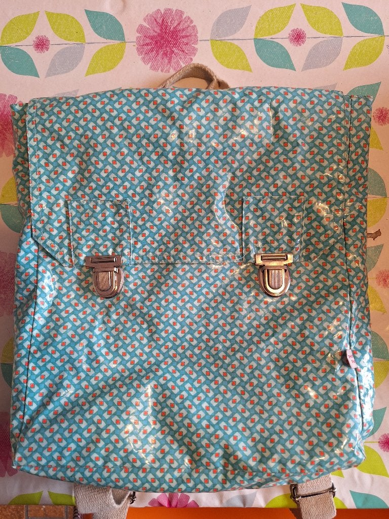 Retro rugzak/boekentas peuter/kleuter van Petit Pan, 30 tot 40 cm, Blauw, Aktetas of Boekentas, Ophalen of Verzenden