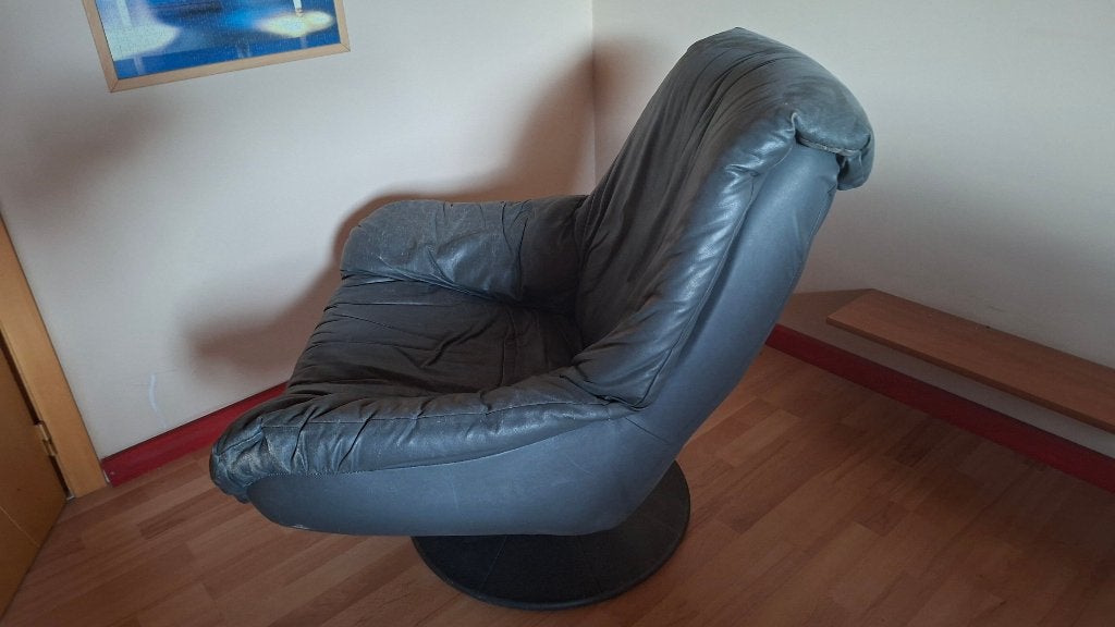 Eenzit draaifauteuil grijs, Huis en Inrichting, Fauteuils, Gebruikt, Overige materialen, 75 tot 100 cm, 75 tot 100 cm, Ophalen