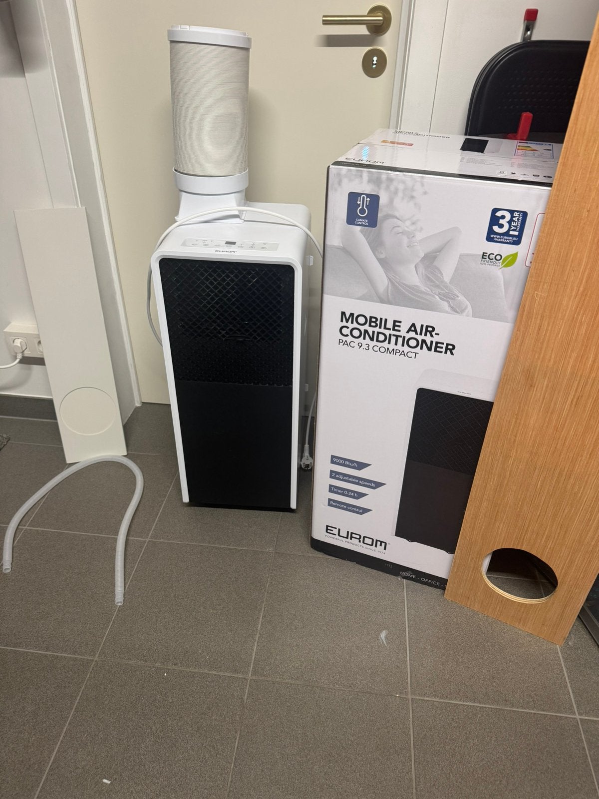 Eurom Mobiele Airconditioner PAC 9.3 - 9.000BTU - tot 80m³, Enlèvement, Comme neuf, Télécommande