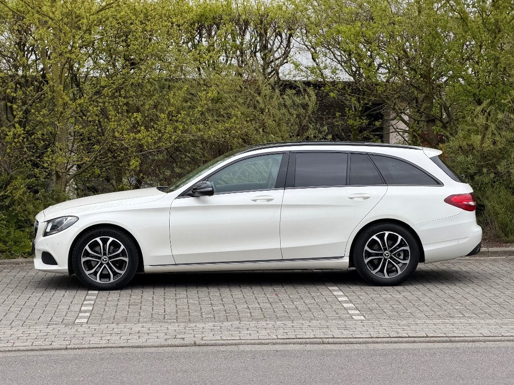 Mercedes-Benz C 180 d Half Leder,Pano. open dak,Navi,Cruise, Bluetooth, 4 cilinders, Leder en Stof, Wit