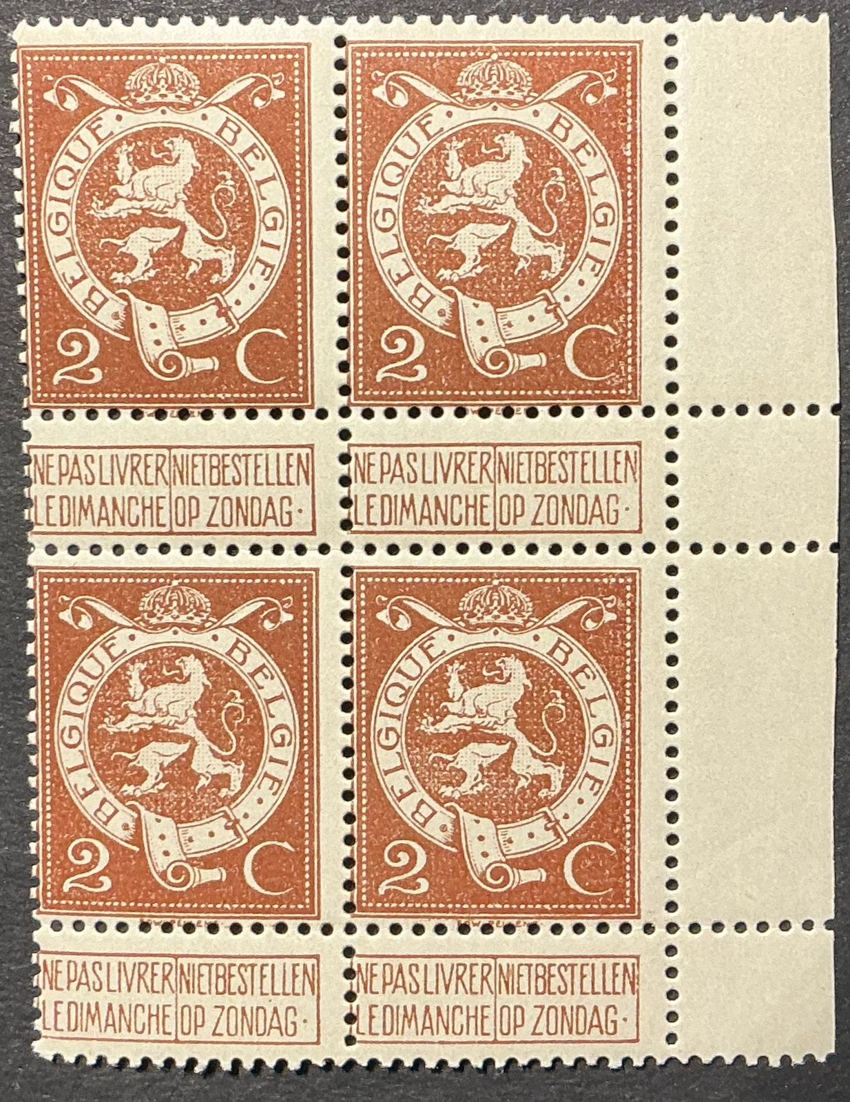 LOT 919. COB: 109. LION DEBOUT. Bloc MNH.***, Timbres & Monnaies, Timbres | Europe | Belgique, Neuf, Enlèvement ou Envoi, Non oblitéré