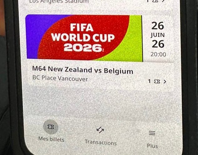 Belgique-Nouvelle Zelande wc2026 FIFA ticket belgium, Juin