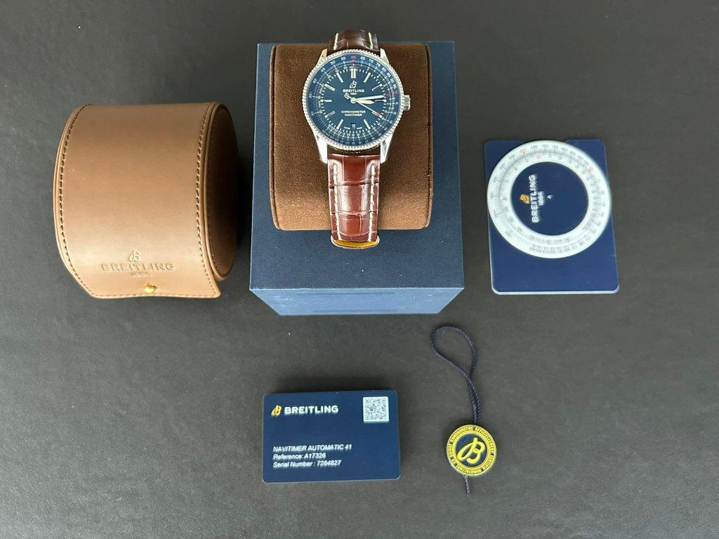 Breitling Navitimer Automatic 41 A17326161C1P2 Volledige set, Montre-bracelet, Breitling, Cuir, Enlèvement
