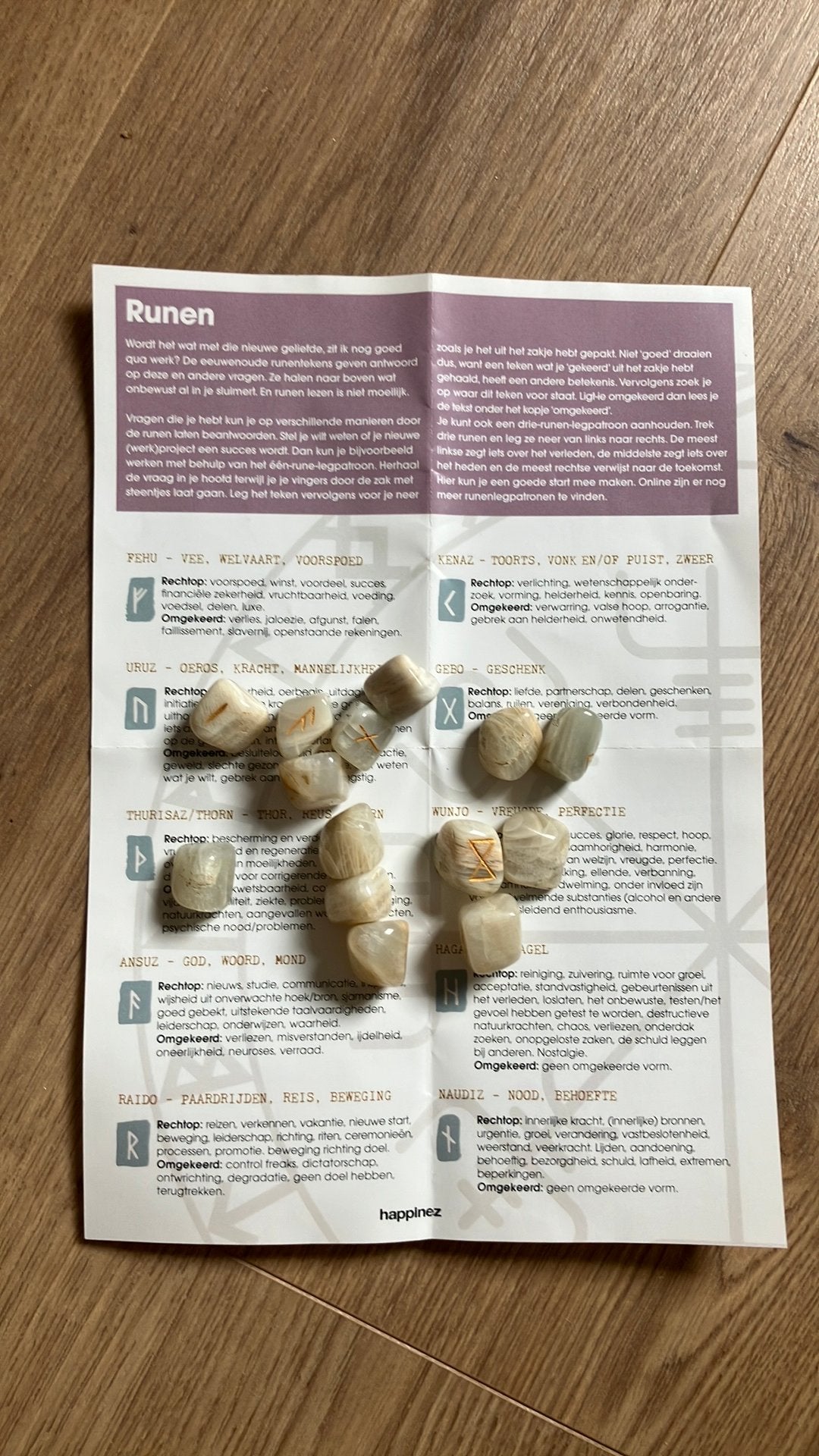 Runen natuursteen, Ophalen