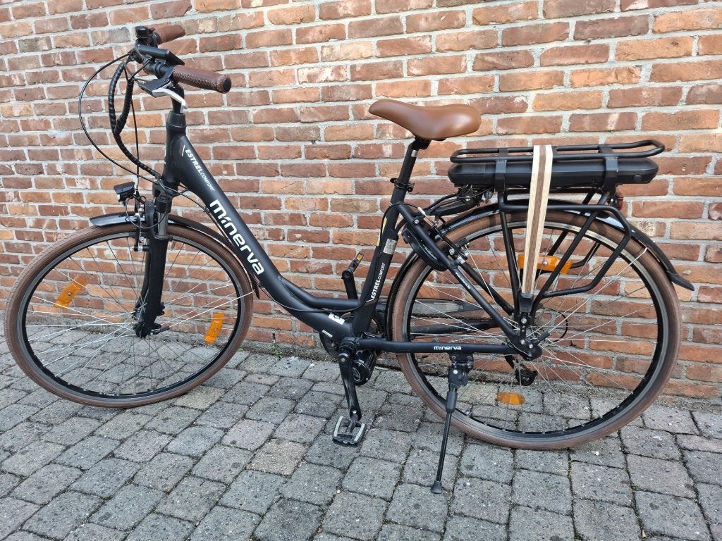 Minerva Estrel Comfort elektrische damesfiets middenmotor, Zo goed als nieuw, 47 tot 51 cm, 50 km per accu of meer, Ophalen