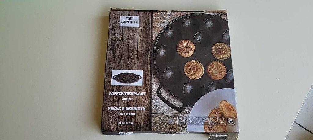 Gietijzeren Poffertjesplaat Ø 23.5 cm, Ophalen of Verzenden, Zwart, Overige materialen, Overige merken