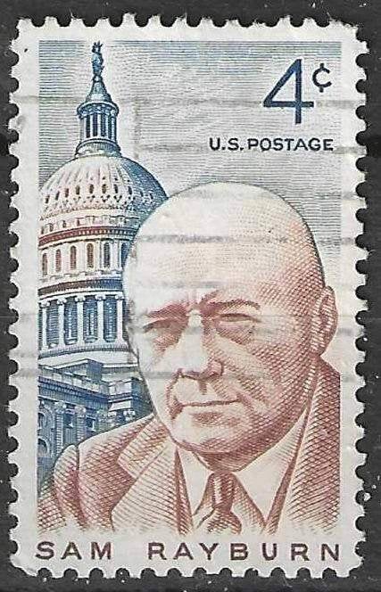États-Unis 1962 - Yvert 734 - Samuel Taliaferro Rayburn (ST), Envoi, Affranchi