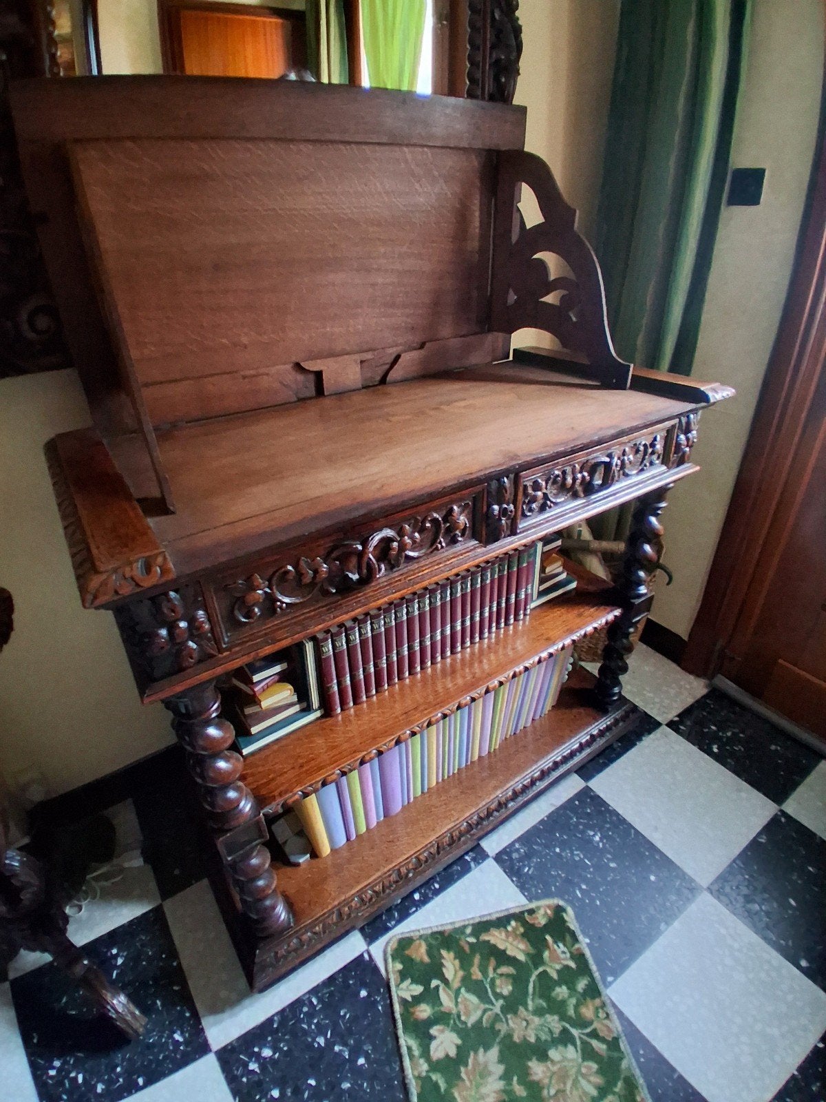 antieke kast met grote spiegel, Ophalen