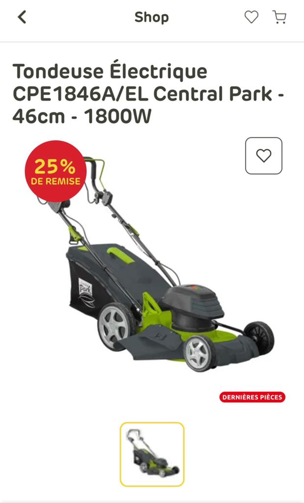 Tondeuse electrique autotracte, Enlèvement, Comme neuf