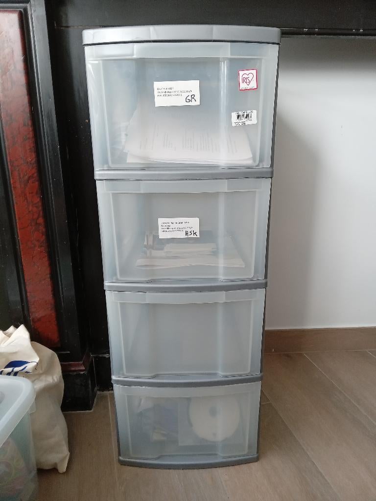 PVC doorzichtige ladekast met 4 laden, Diversen, Bureau-accessoires, Zo goed als nieuw, Ophalen