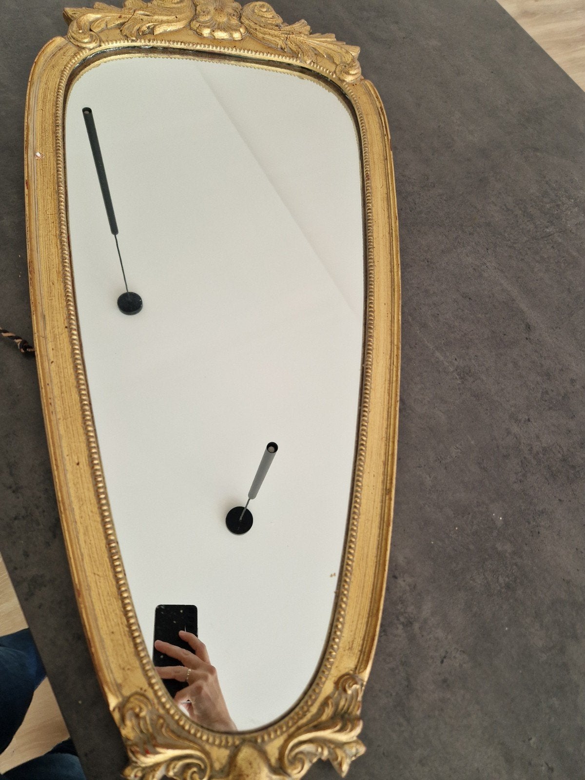 miroir ancien doré 96 cm, Enlèvement