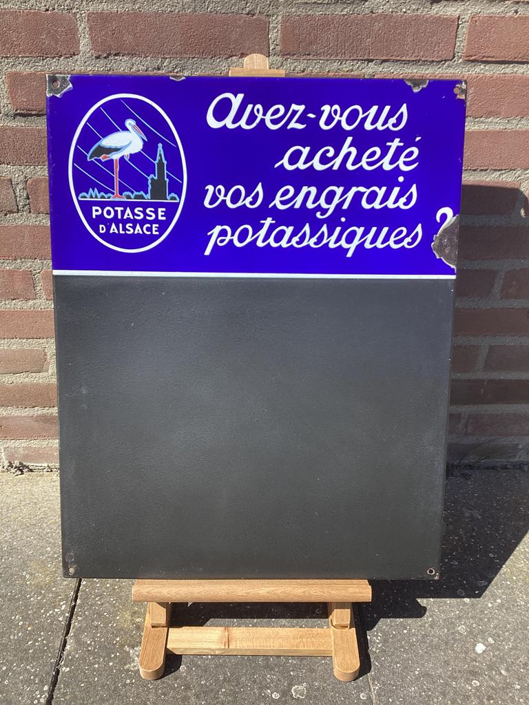 Emaille reclamebord Potasse d’Alsace, Verzamelen, Merken en Reclamevoorwerpen, Ophalen of Verzenden, Zo goed als nieuw, Reclamebord