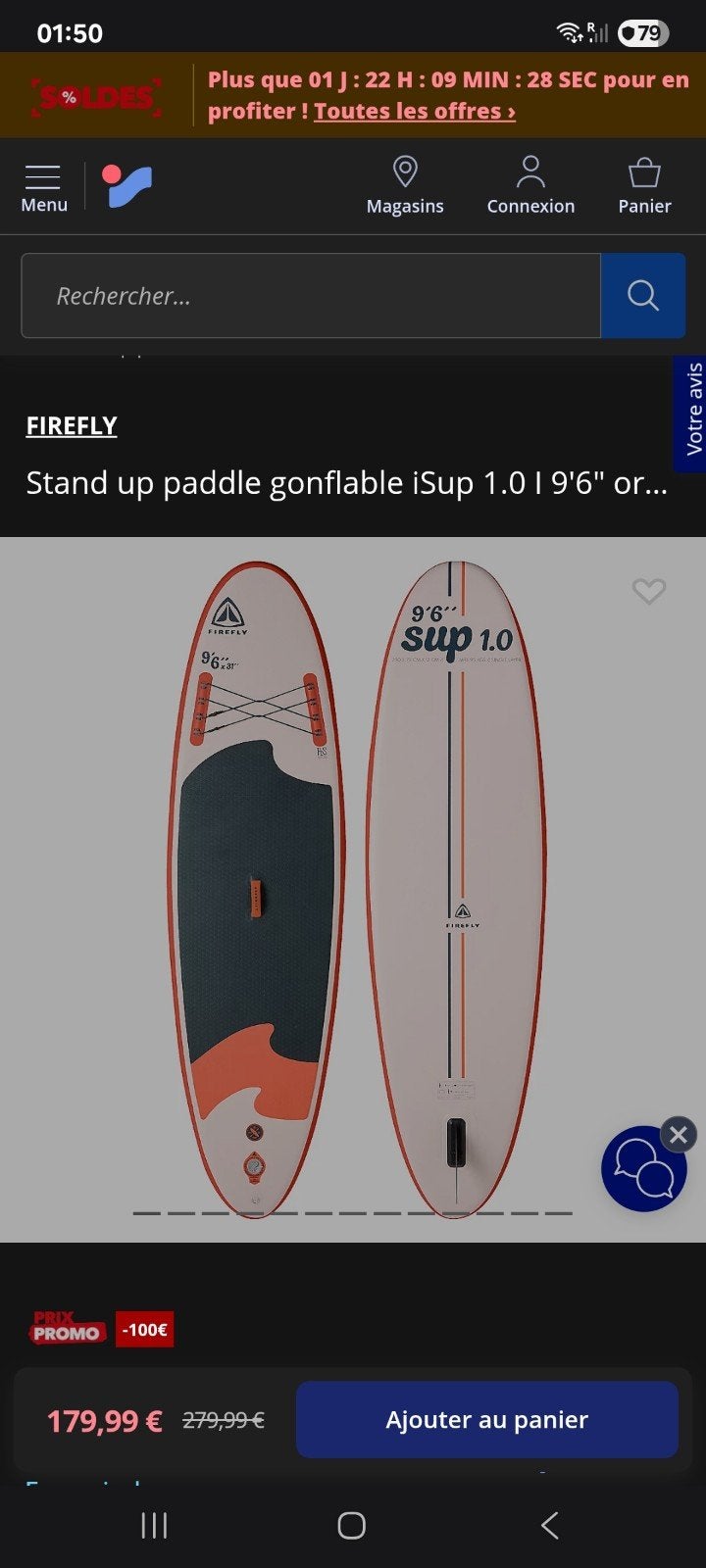 paddle sup avec facture , état neuf, Enlèvement
