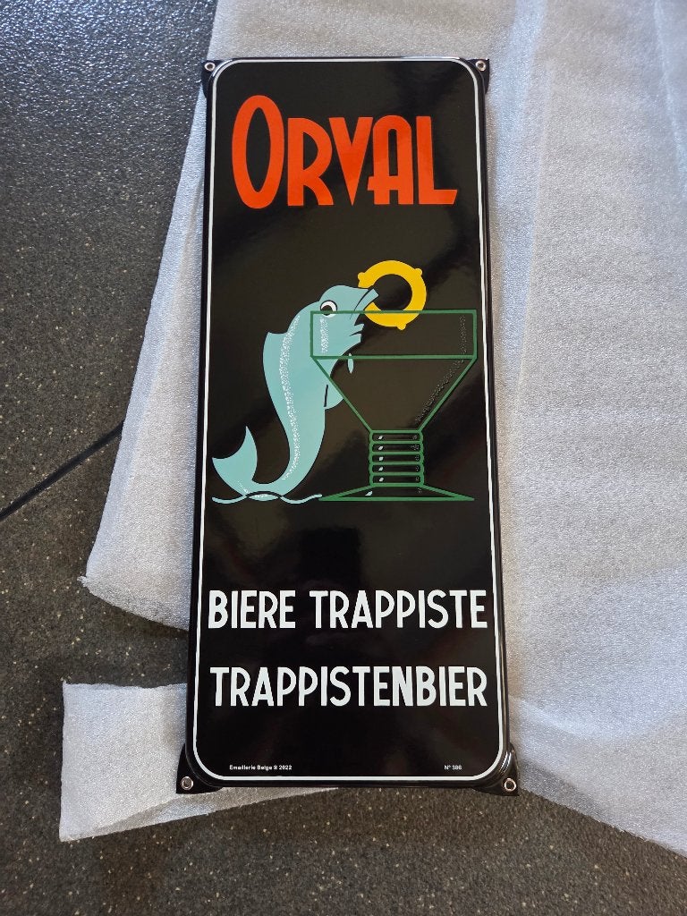 EMAILLE BORD  ORVAL, Verzamelen, Ophalen of Verzenden, Nieuw, Reclamebord, Plaat of Schild, Overige merken