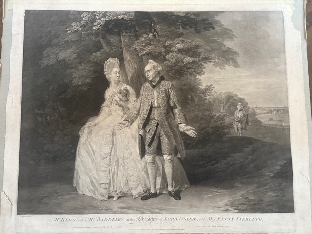 18e-eeuwse Mezzotint Prent (1772) - Zoffany & Earlom, Ophalen, Portret, 62 cm, Gravure
