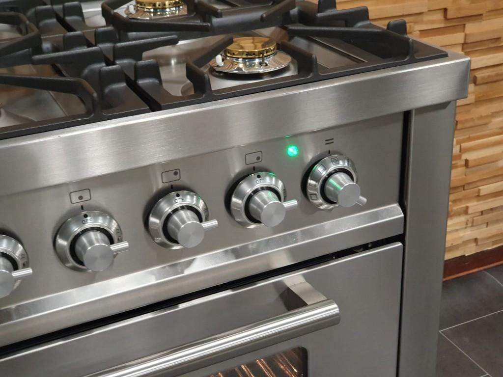 🔥Luxe Boretti Fornuis 90cm rvs + rvs 1 300° oven 6 pits, Elektronische apparatuur, Fornuizen, Ophalen, 60 cm of meer, Zo goed als nieuw