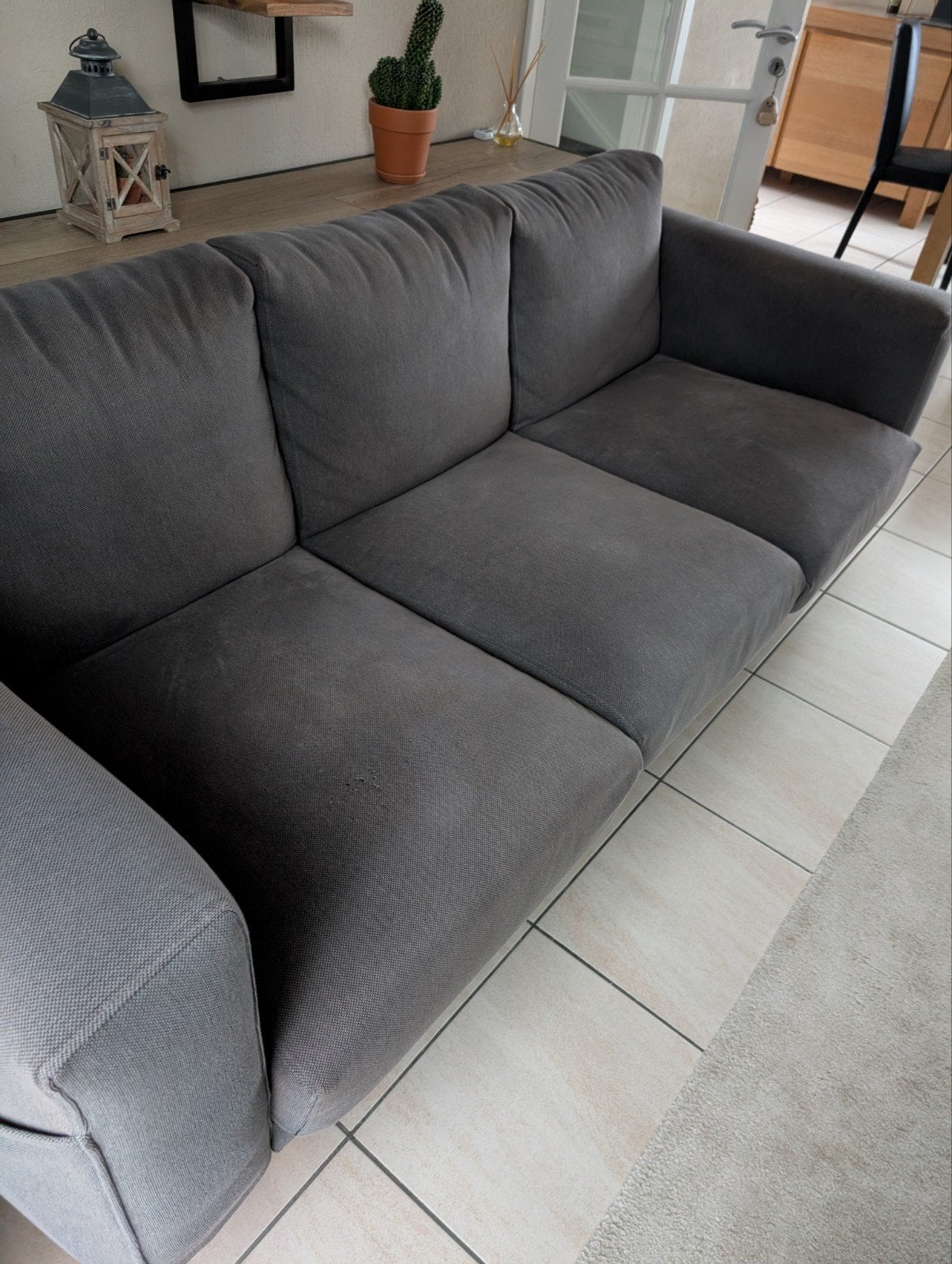 canapé 3 places tissu, 200 à 250 cm, Enlèvement, Utilisé, Tissus