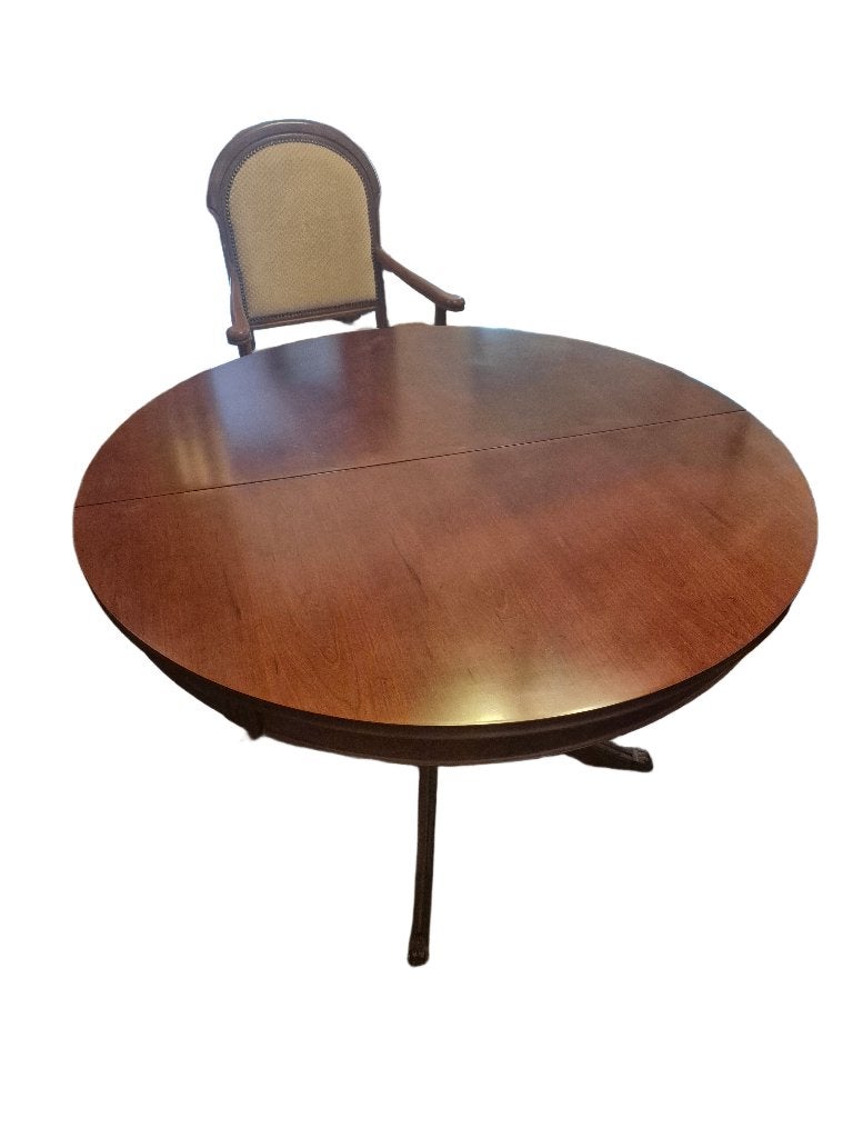 Table à manger extensible en merisier français massif (Deca), 100 à 150 cm, Cinq personnes ou plus, Cerisier, 100 à 150 cm