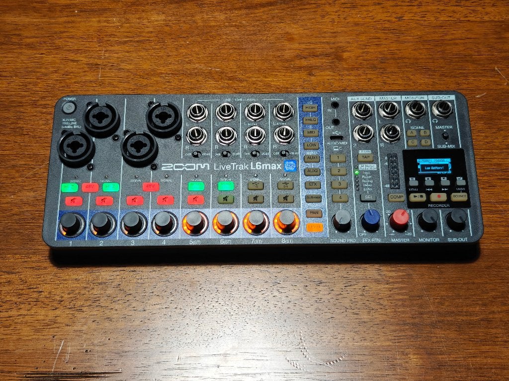 Mengpaneel Zoom L6 Max, Enlèvement, Utilisé, 5 à 10 canaux, Entrée micro