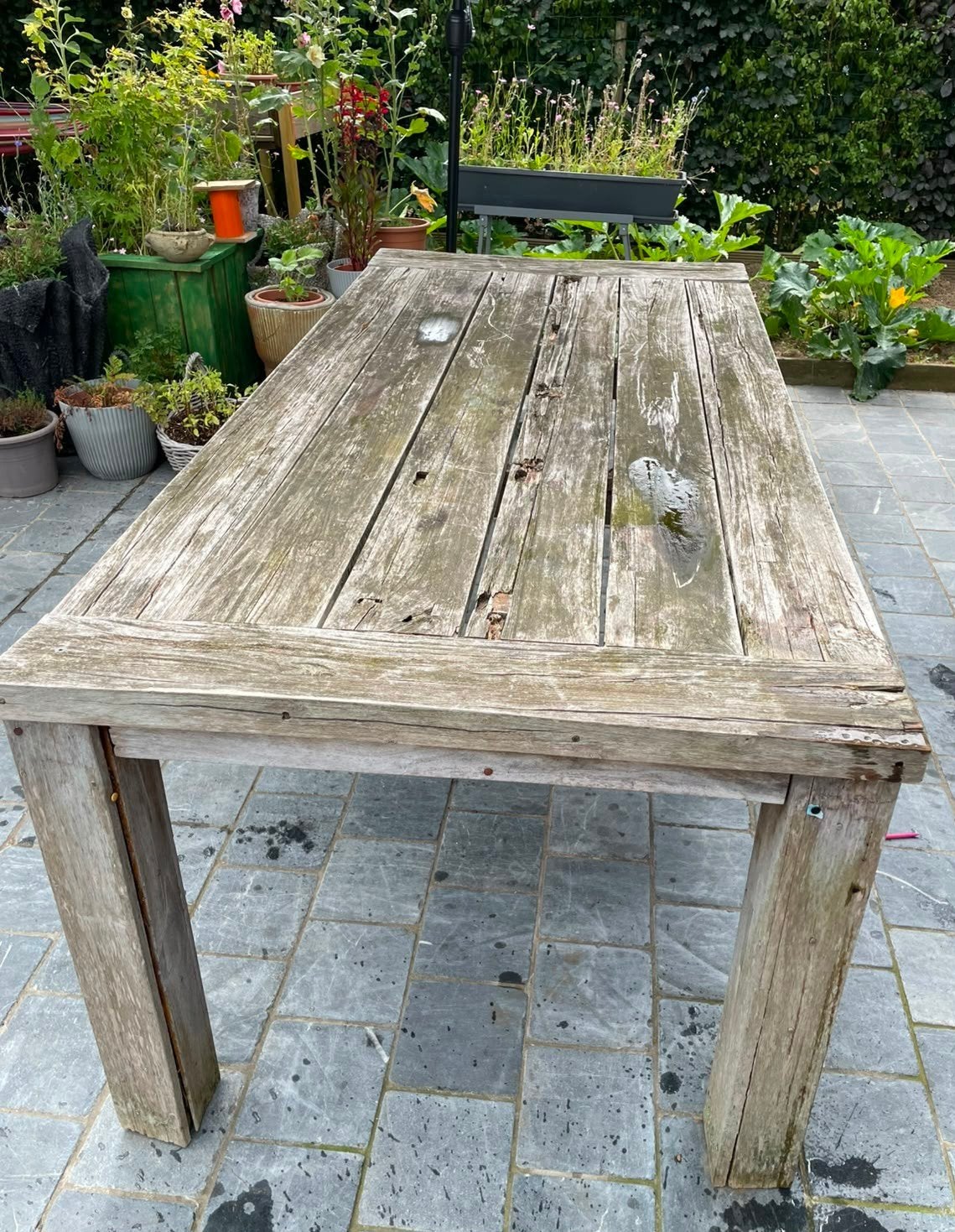 Houten tafel gratis, Tuin en Terras, Tuintafels, Ophalen, Gebruikt, Rechthoekig, Hout
