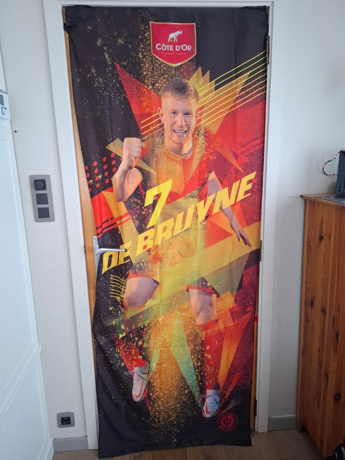 Deurposter in stof van Kevin De Bruyne, Ophalen