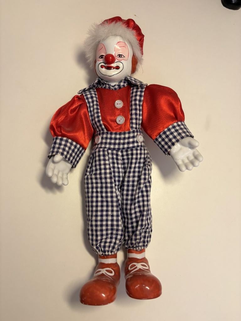 Lot de 3 clowns décoratifs – porcelaine (40 cm), Ophalen, Gebruikt, Overige typen