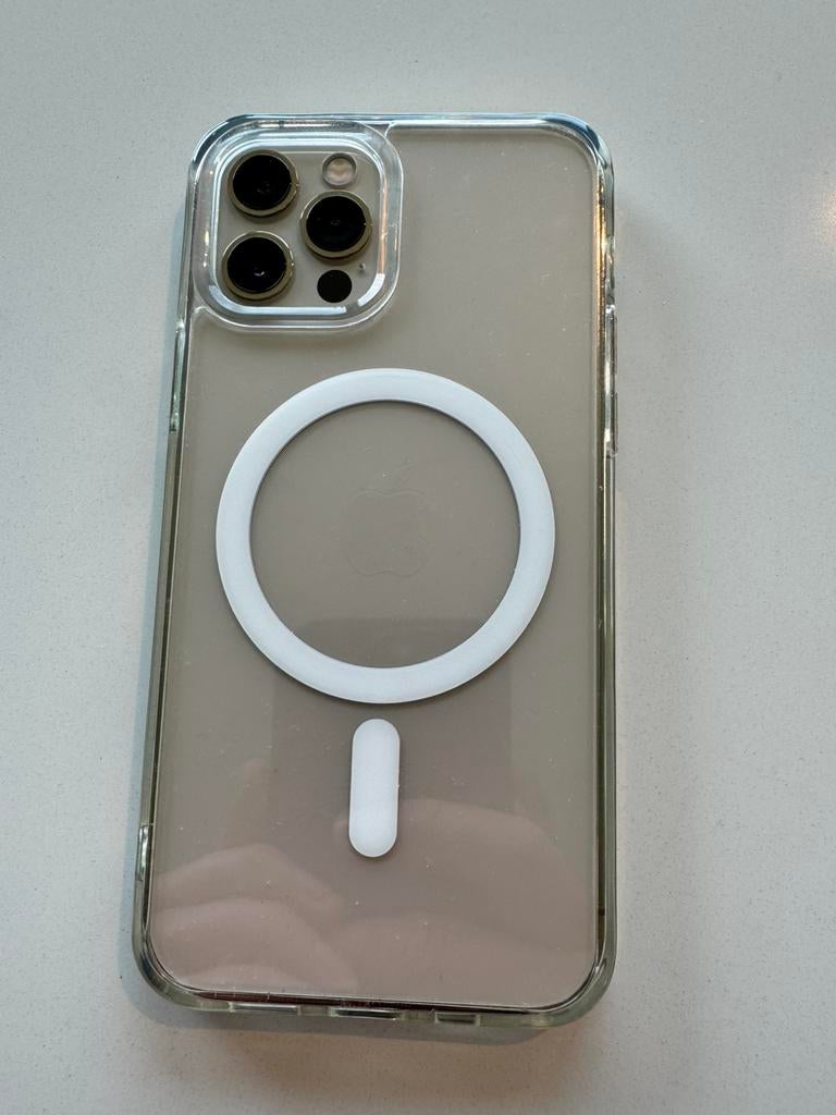 iPhone 12 pro goud inclusief screenprotector, hoesje, Telecommunicatie, Mobiele telefoons | Apple iPhone, Ophalen, Gebruikt, 77 %