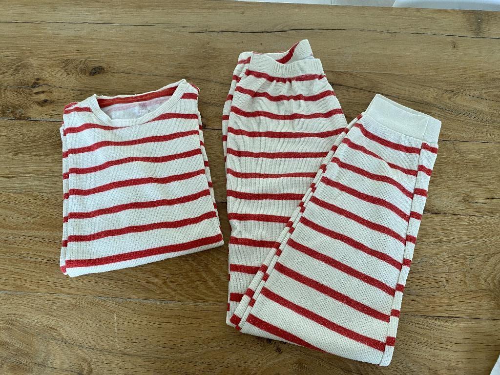Rode/beige gestreepte pyjama Hema, Kinderen en Baby's, Kinderkleding | Maat 146, Nacht- of Onderkleding, Gebruikt, Meisje, Ophalen of Verzenden