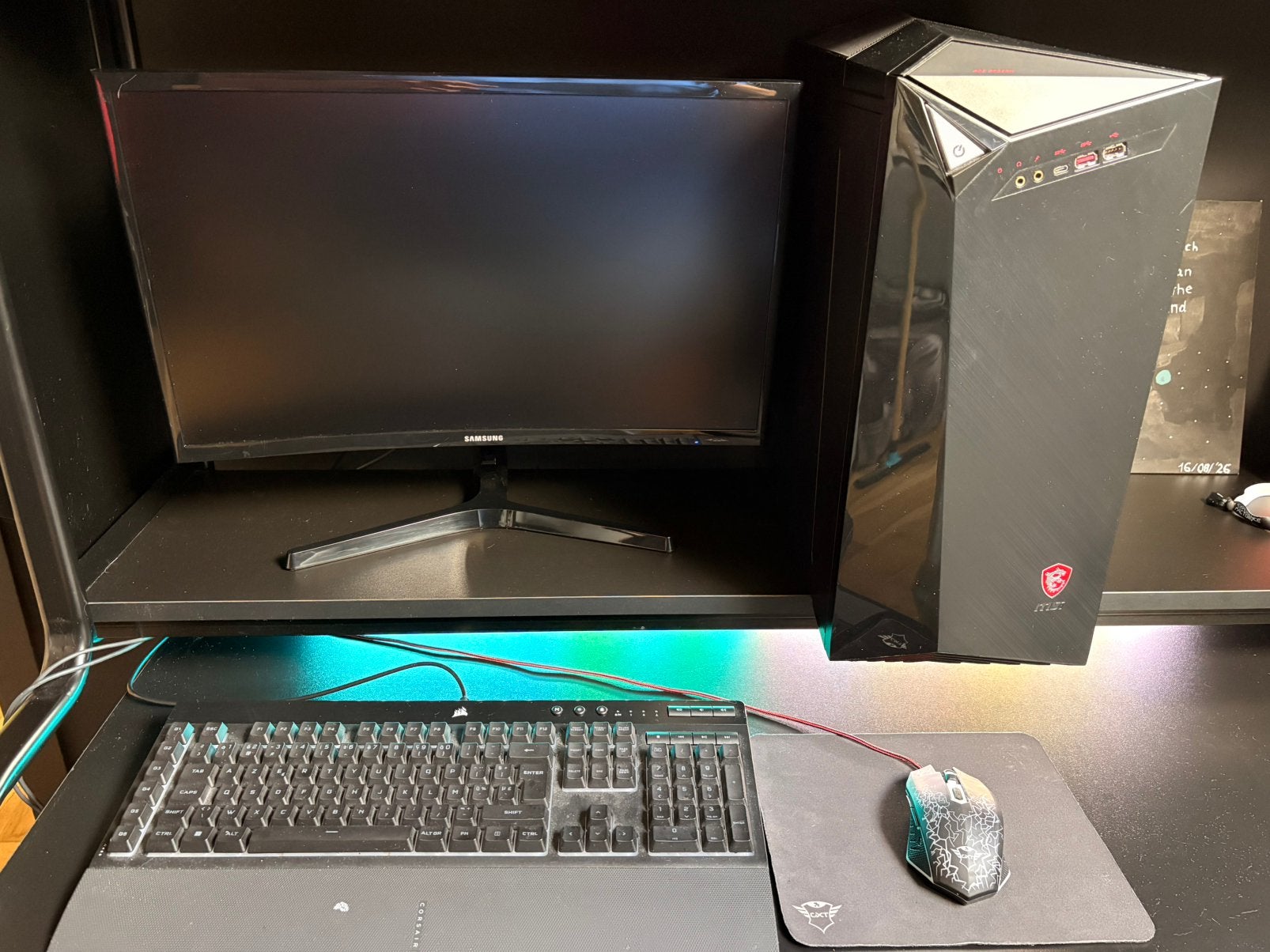 Game pc MSI met curved samsung scherm, toetsenbord en muis, Ophalen, Zo goed als nieuw