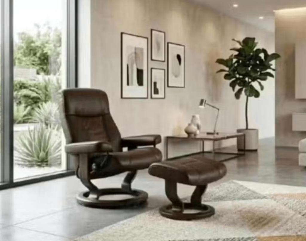 stressless relax met voetbankje, Huis en Inrichting, Ophalen, Hout
