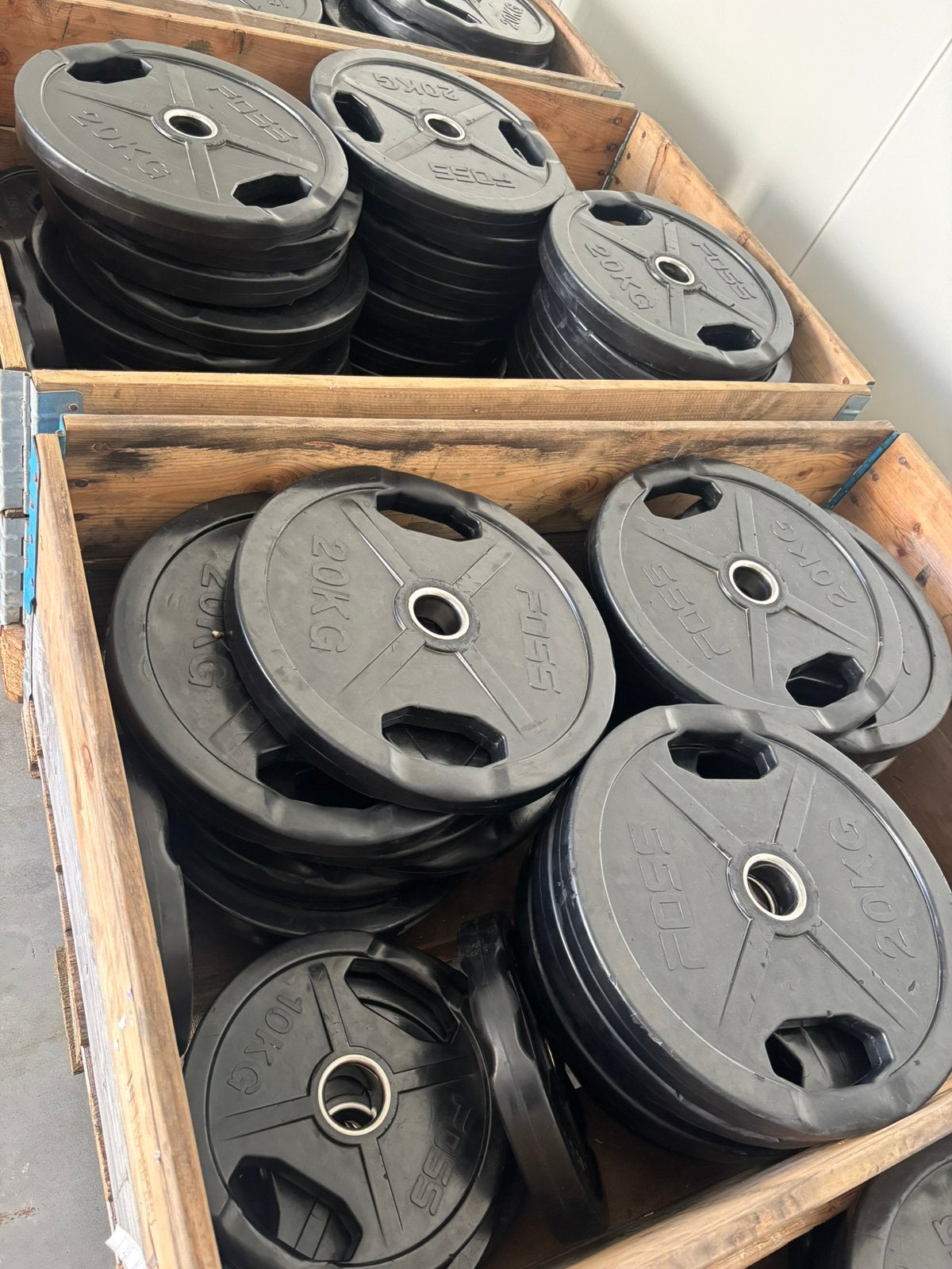 Foss halterschijven - 20 kg nette staat, Ophalen, Zo goed als nieuw, Halterschijven