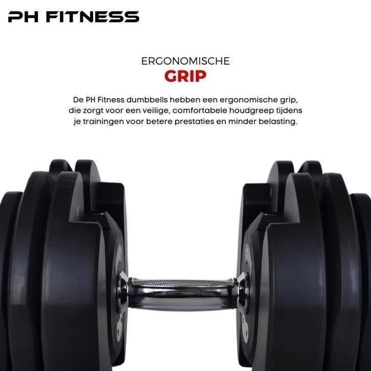 Verstelbare Dumbbells 2x 40KG – Smart Series | PH Fitness, Sport en Fitness, Ophalen of Verzenden, Nieuw, Armen, Overige typen
