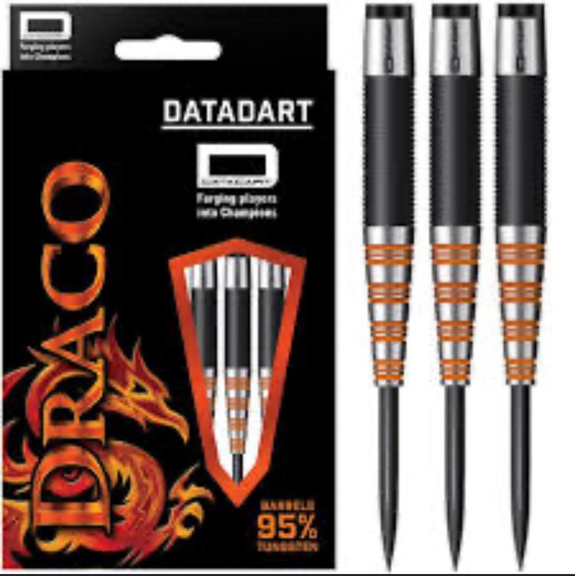 [NIEUW] Datadart Draco 95% Black PVD Orange Darts, Sport en Fitness, Ophalen of Verzenden, Nieuw, Pijlen
