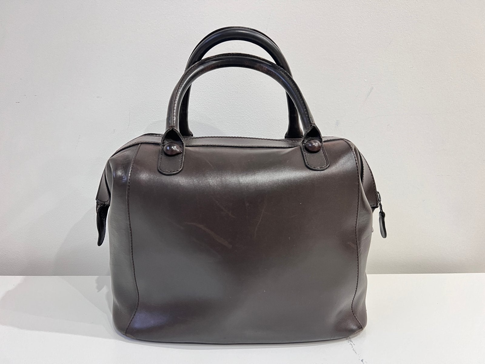 SAC A MAIN DELVAUX EN CUIR CHOCOLAT - TRES RARE !, Enlèvement ou Envoi, Comme neuf, Brun