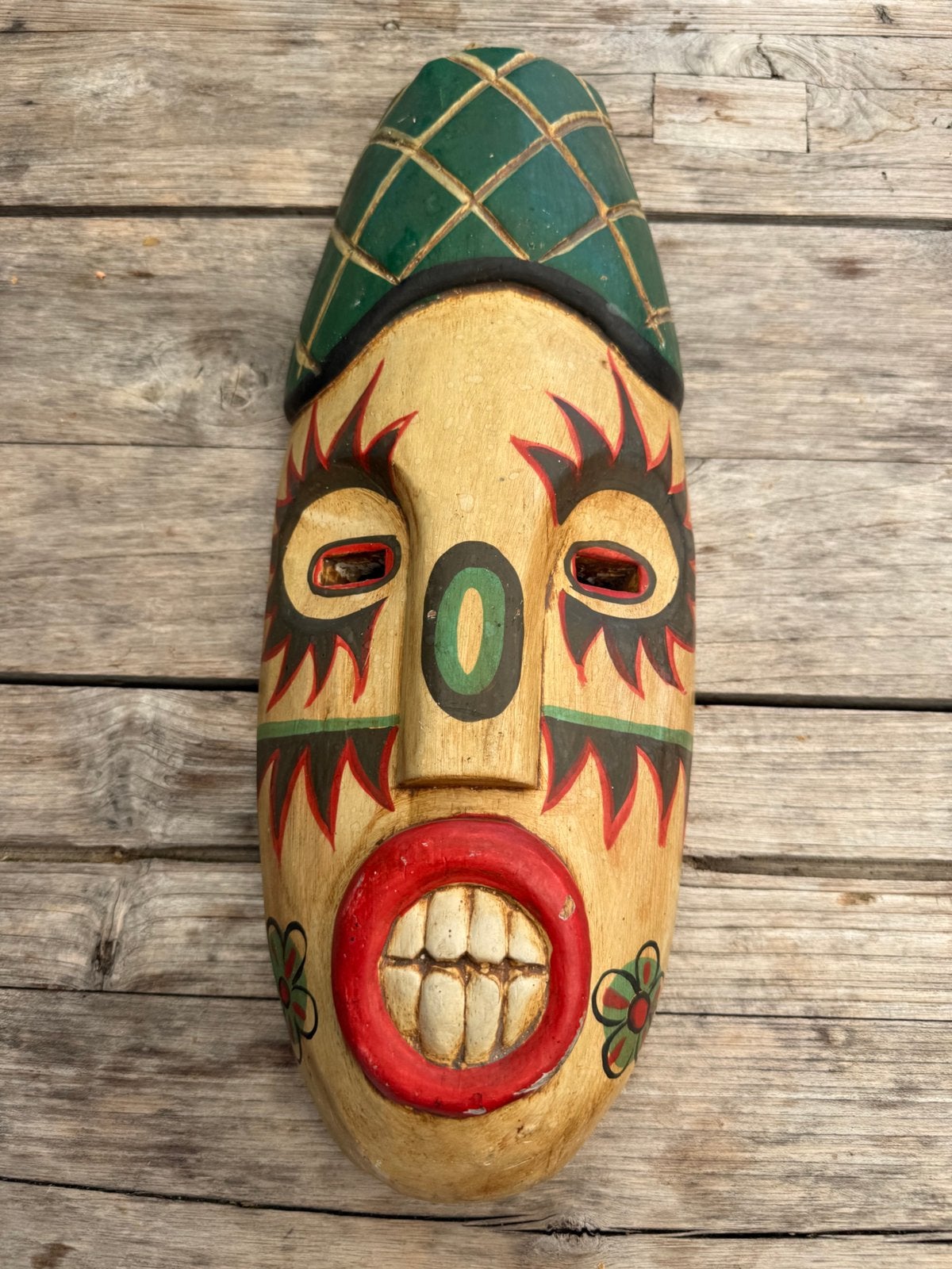 Afrikaans masker, Ophalen, Masker, Hout, Beschilderd