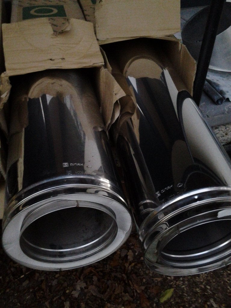 Dubbelwandige buizen van roestvrij staal en dakdoorvoer, Ophalen, Nieuw, Inox, Rechte buis