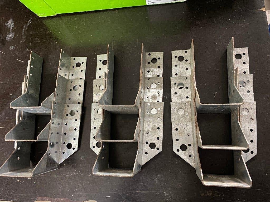 9 sabots supports pour poutre en bois, Bricolage & Construction, Enlèvement ou Envoi, Comme neuf, Poutre