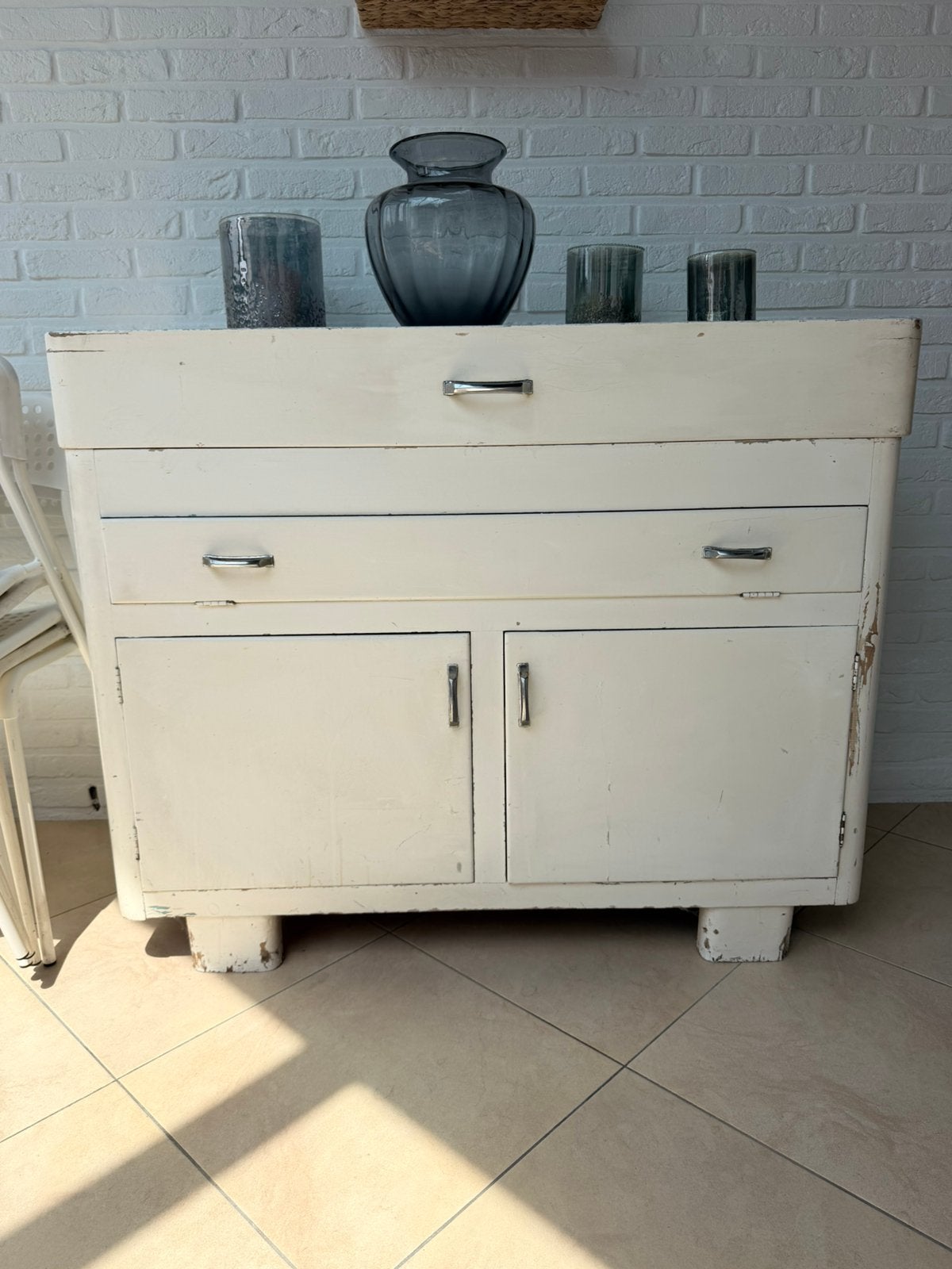 Authentieke Italiaanse broodkast / vintage keukenkast, Ophalen