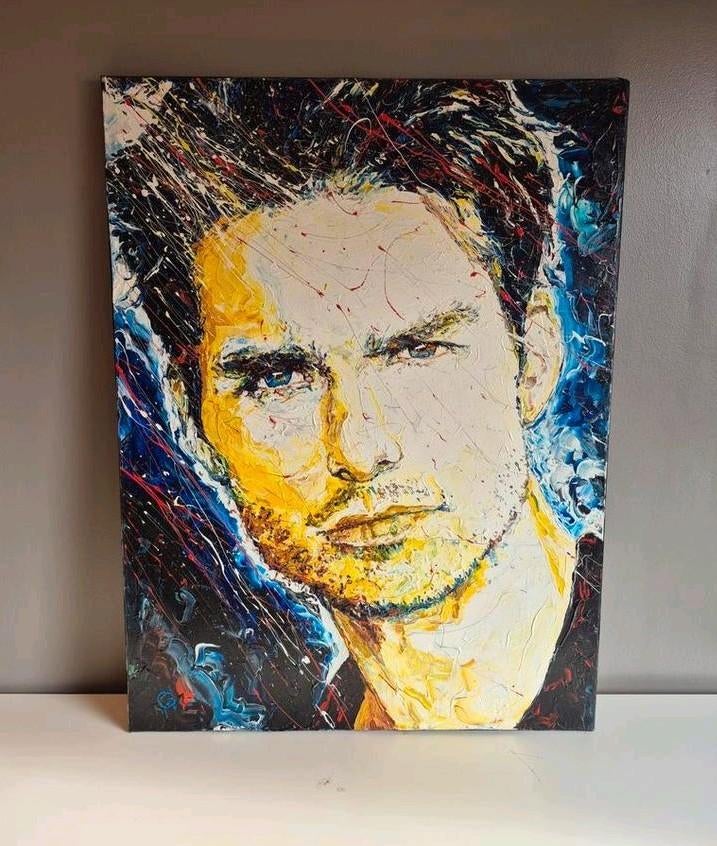 TOM CRUISE Pop Art Portrait — Schilderij van Gilles MAES, Antiek en Kunst, Ophalen of Verzenden