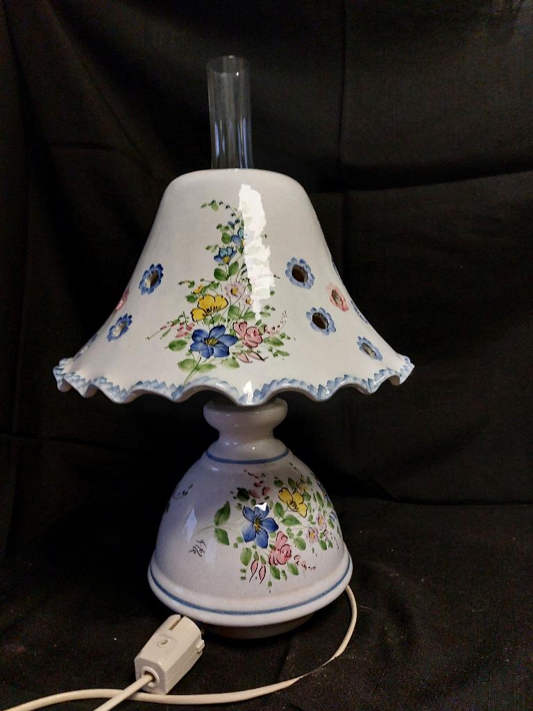 SUPERBE LAMPE ANCIENNE TOUTE EN CERAMIQUE, Enlèvement ou Envoi