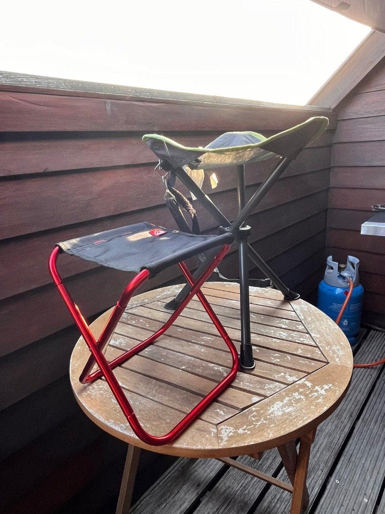Deux tabourets pliant, chaise de camping, Enlèvement, Utilisé, Chaise de camping