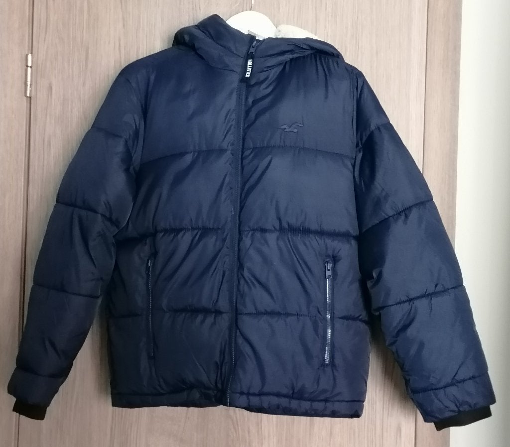 Winterjas Hollister,maat XS, Blauw, Ophalen of Verzenden, Zo goed als nieuw, Hollister