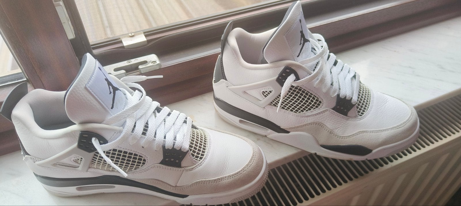 Air Jordan 4 Retro EU 43, Kleding | Heren, Ophalen, Wit, Zo goed als nieuw, Nike air Jordan